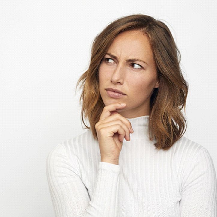 Closeup of woman pondering