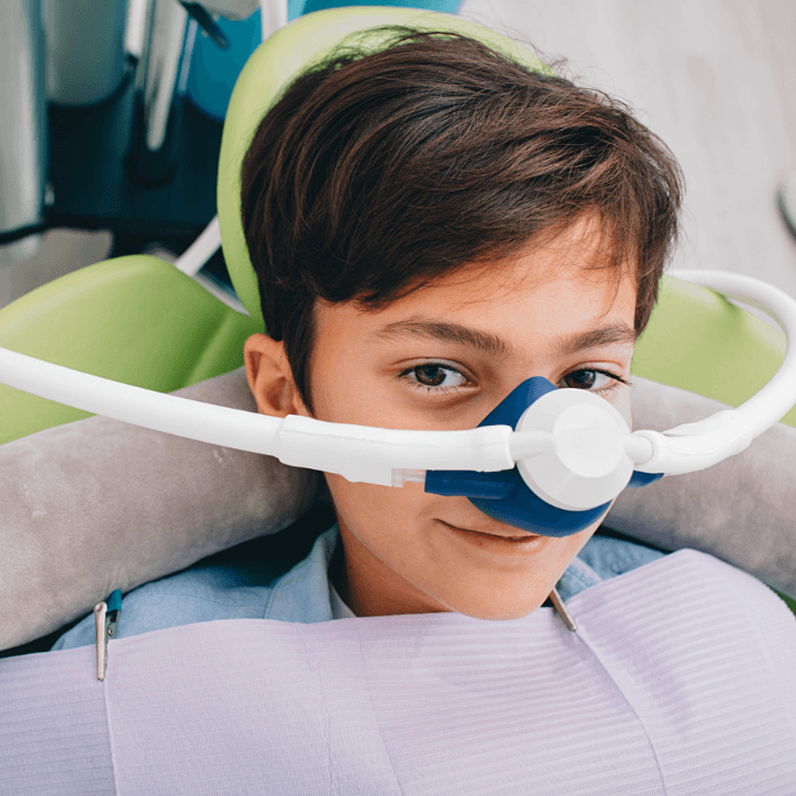 Young boy receiving hospital anesthesai