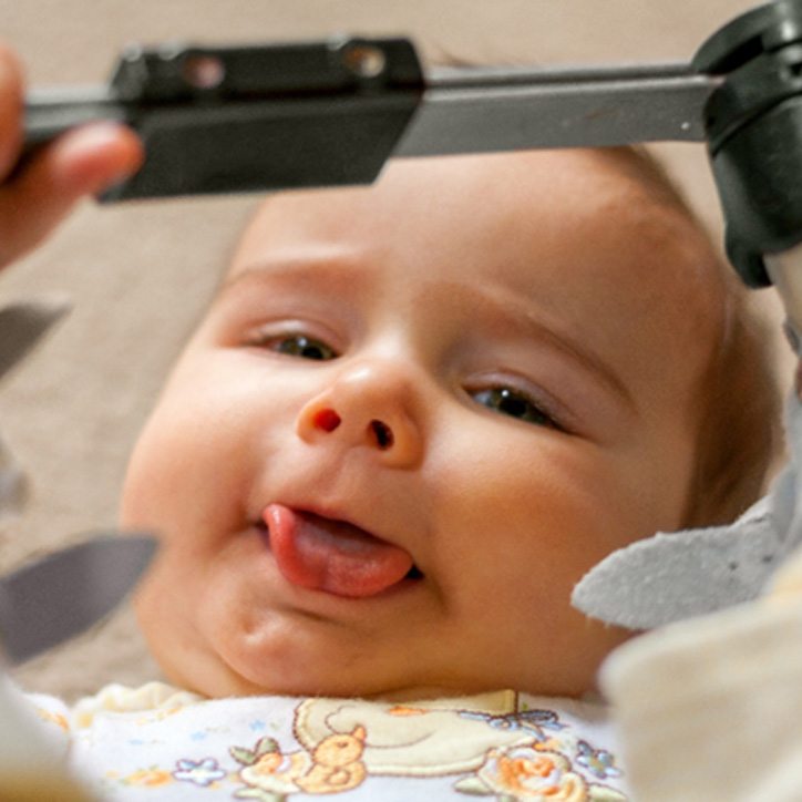 close up of baby smiling 